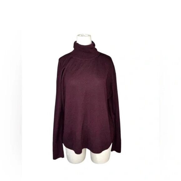 EVERLANE - Burdgundy 100% Wool Blend   long Sleeve Blouse in Sz Medium - Picture 6 of 6